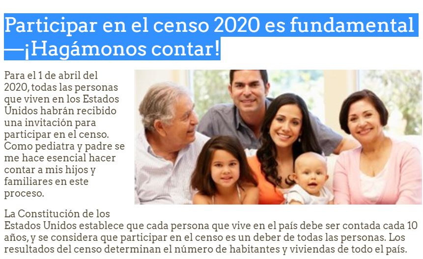 Participar en el censo 2020 es fundamental —¡Hagámonos contar!